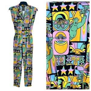 Nooworks Magic Suit One Piece Jumpsuit Colorful Florescent Neon Dreyfus Print